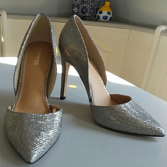 Express silver sparkle glitzy heels pumps - Picture 4 of 9